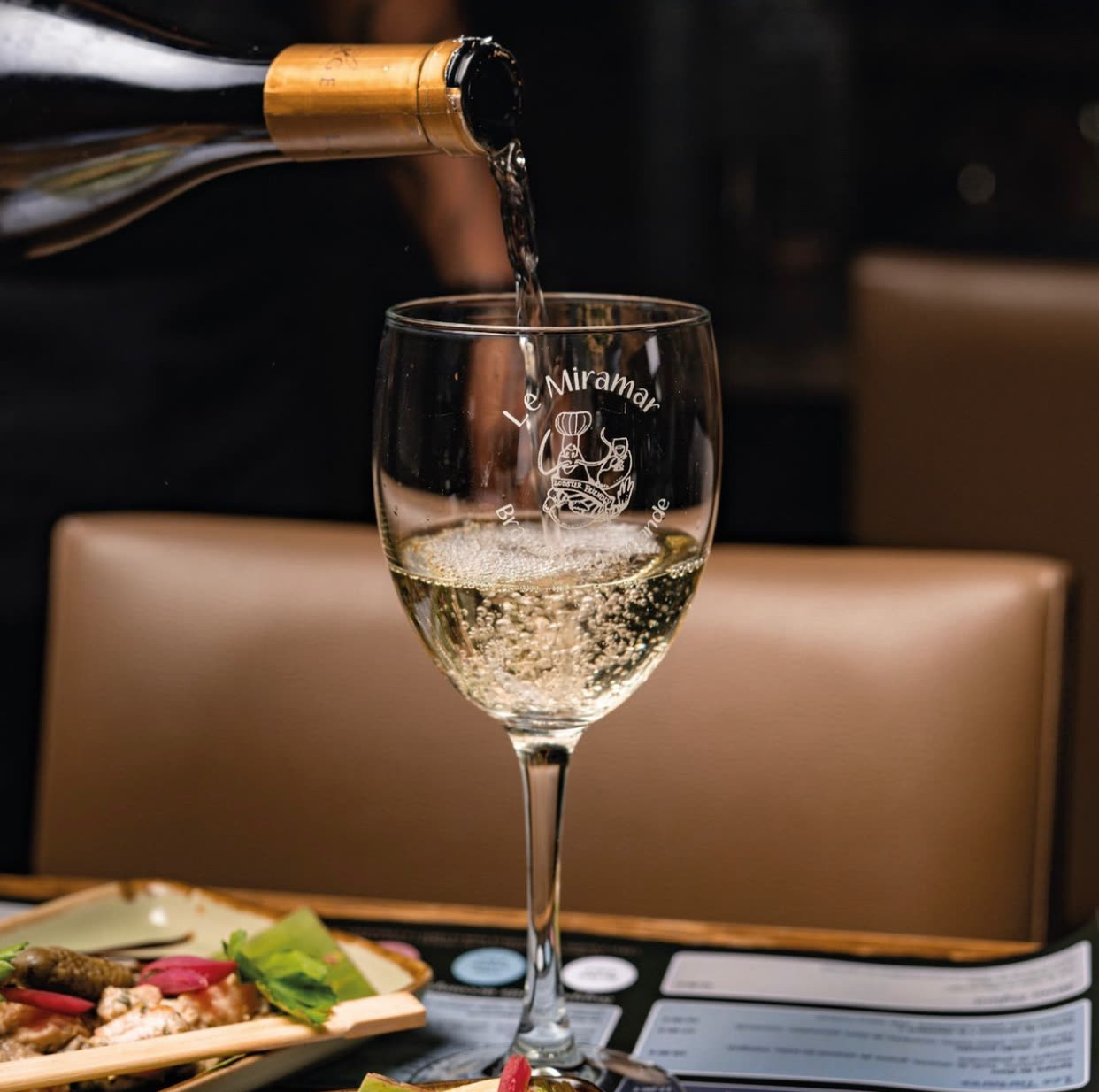 Verre gravé au logo du restaurant