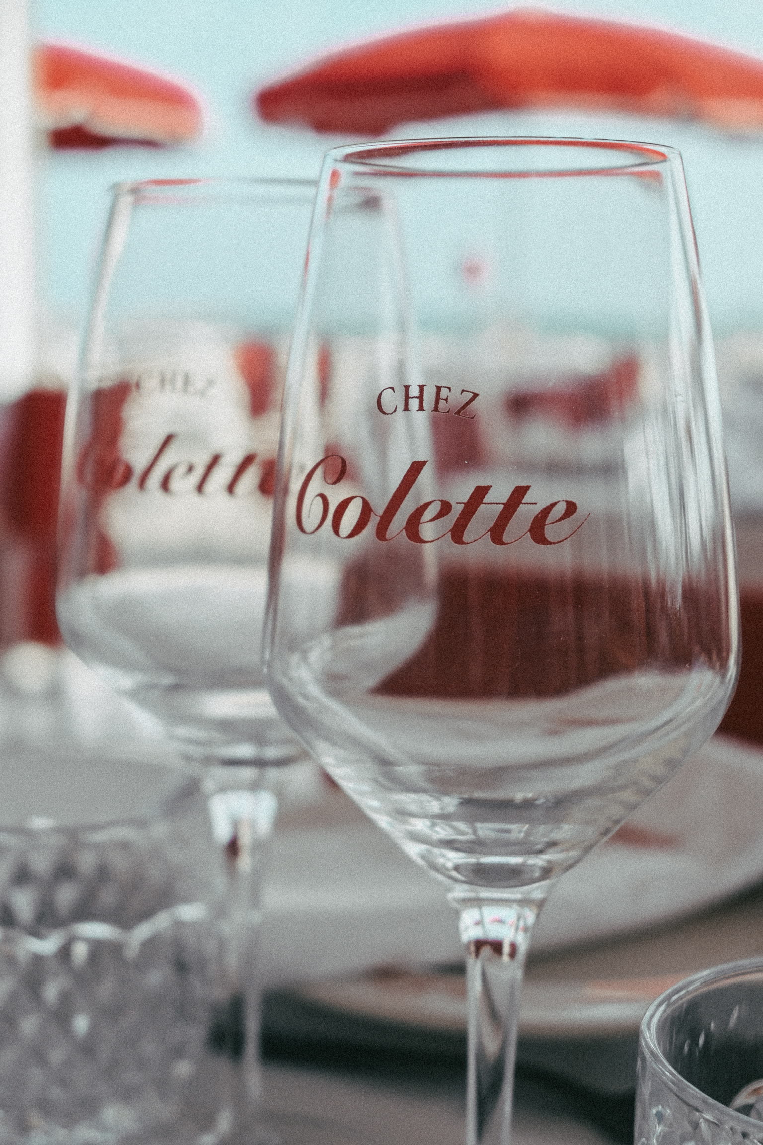 Verre gravé Chez Colette